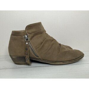 Rampage Women's Tyra Block Heel Dress Booties Brown Leather Size 8M